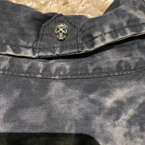 ❌SOLD❌Affliction Black Premium Buckle Mens short sleeve button skull shirt 2XL - Picture 7 of 13